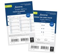 Filofax Mini Sized Diary Refills - Choose Types "Week Per Page or Week Per Two" with a "Vertical Year Planner" 2026 Diarys Choose Packs (Week on One Page & Year Planner Vertical)