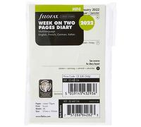 Filofax Mini Week on Two Pages 4 Language Cotton Cream 2022 Diary 22-68124