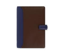 Filofax Nappa Personal Leather Organiser - Chocolate/blue