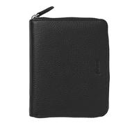 Filofax Norfolk Zip Organizer, Pocket Compact Size, Black - Full-Grain Leather, Six Rings, Two-Weeks-to-View Insert, English (C022401)
