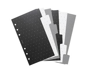 Filofax Organizer Accessory, Personal Size, Moonlight Collection, Organizer Dividers with Tabs, Set of Six (B132820)