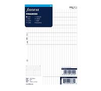 Filofax Organizer Refill, A5 Size, Finances Refill, White Paper, 8.25" x 5.75", 25 Sheets (B340618)