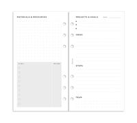 Filofax Organizer Refill, Personal Size, Project Management Pack, White Paper, 6.73" x 3.74", 56 Sheets (B132686), Multicolor