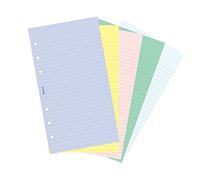 Filofax Papers 100 Plain and Ruled Notepaper, Multicolor Assortment Personal Size - FF-130502