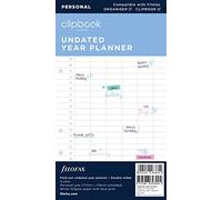 Filofax Personal Clipbook undated Year Planner Refill, Whites
