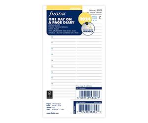 Filofax Personal day per page 5 language 2024 diary, White