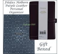 Filofax Personal Holborn Purple Organiser Diary Purple Berry Gift Boxed 025601