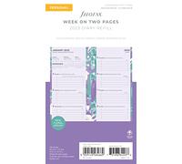 Filofax Personal Illustrated Floral Week on 2 Pages 2023 Diary Pack