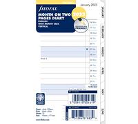 Filofax Personal Month on Two Pages English Block Format Tabbed 2023 Diary, White