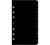 Filofax Personal Size 1-6 Numbered Index Black Divider Insert