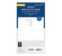 Filofax Personal Week on Two Pages Mid-Year 2025-2026 Diary Refills - White, White