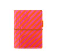 Filofax Pocket Domino Patent orange/pink stripes organiser