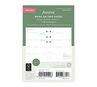 Filofax Pocket Week on Two Pages 2024 Personal Organiser Insert, White