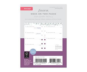 Filofax Pocket Garden week to view 2024 diary, White