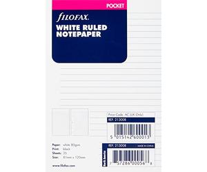 Filofax Pocket Ruled Notepaper - White