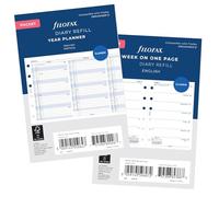 Filofax Pocket Sized Diary Refills - Choose Types "Week Per Page or Week Per Two" with a "Year Planner Horizontal or Vertical" 2026 Diarys Choose Packs (Week on One Page & Vertical Year Planner)