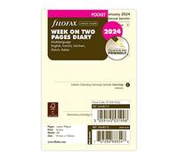 Filofax Pocket week on two cotton cream 5 language 2024 diary