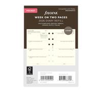 Filofax Pocket week on two cotton cream 5 language 2026 diary 26-68213