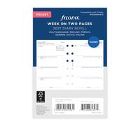Filofax Pocket Week on two pages 5 language 2027 diary 27-68227