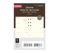 Filofax Pocket Week on two pages cotton cream English 2027 diary 27-68224