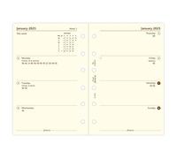 Filofax Pocket week on two pages English 2023 diary - cotton cream