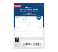 Filofax Pocket week on two pages mid year August 26 - July 27 diary refill 27-68252