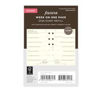 Filofax Pocket week per page 4 language cotton cream 2026 diary 26-68239