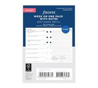 Filofax Pocket Week per page with notes 4 language 2027 diary 27-68209