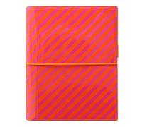 Filofax Premium Quality Domino Stripes A5 Patent Organiser (Orange/Pink)