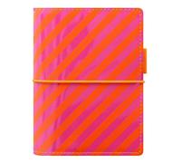 Filofax Pocket Domino Patent orange/pink stripes organiser