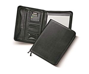 Filofax Quality Metropol A4 Zipped Folio with Calculator in Classic Black Colour