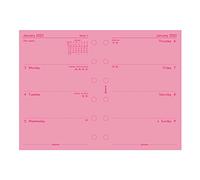 Filofax Refill, Pocket Size, Week-to-View, Pink Paper, Unruled, English, 2022 (C68278-22)
