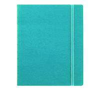 Filofax REFILLABLE NOTEBOOK CLASSIC, 10.8" x 8.5" Aqua - Elegant leather-look cover with moveable pages - Elastic closure, index, pocket and page marker (B115106U), Letter Size