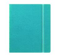 Filofax REFILLABLE NOTEBOOK CLASSIC, 9.25" x 7.25" Aqua - Elegant leather-look cover with moveable pages - Elastic closure, index, pocket and page marker (B115906U)