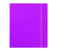 Filofax REFILLABLE NOTEBOOK CLASSIC, 9.25" x 7.25" Fuchsia - Elegant leather-look cover with moveable pages - Elastic closure, index, pocket and page marker (B115905U)