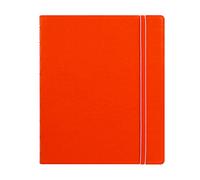 Filofax REFILLABLE NOTEBOOK CLASSIC, 9.25" x 7.25" Orange - Elegant leather-look cover with moveable pages - Elastic closure, index, pocket and page marker (B115904U)