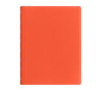 FILOFAX Refillable Saffiano Notebook, A5 (8.25" x 5") Bright Orange - 112 Cream moveable Pages - Index, Pocket and Page Marker (B115059U)