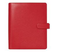 Filofax Saffiano Organizer, A5 Size, Poppy - Cross-Grain, Leather-Look, Six Rings, Week-to-View Insert, Multilingual (C022622)