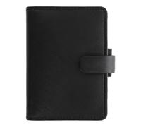 Filofax Saffiano Organizer, Mini Size, Black - Cross-Grain, Leather-Look, Five Rings, Week-to-View Insert, Multilingual (C028771)