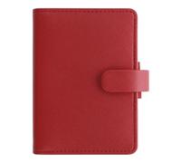 Filofax Saffiano Organizer, Mini Size, Poppy - Cross-Grain, Leather-Look, Five Rings, Week-to-View Insert, Multilingual (C028772)