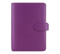 Filofax Saffiano Organizer, Personal Size, Raspberry - Cross-Grain, Leather-Look, Six Rings, Week-to-View Insert, Multilingual (C022453)