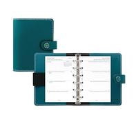 Filofax The Original Organizer, Pocket Size, Dark Aqua - Leather, Six Rings, Week-to-View Calendar Diary, Multilingual, 2025 (C026083-25)