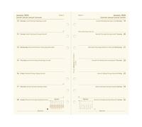 Filofax Week On One Page 2026 Personal Cotton Cream Diary Refill, Multilanguage, 3.74"x6.73"