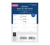 Filofax Week on Two Pages 2025-2026 Pocket Academic Diary Refill, English, 3.18"x4.72"