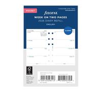 Filofax Week on Two Pages 2026 Pocket Diary Refill, English, 3.18"x4.72"