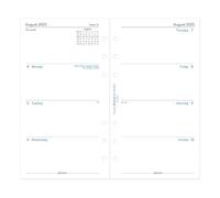 Filofax Week on Two Pages Academic 2025-2026 Personal Diary Refill, English, 3.74"x6.73"