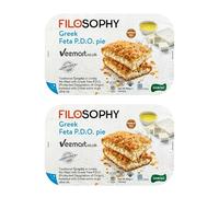 Filosophy Filo Vegan Pie, Traditional Greek Origin Frozen, 10 Flavours Available, Freshest Ingredients Ready to Bake and Eat (Greek FETA Pie 550g, 2 Pack)