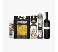 Filotea Italian Gourmet Gift Set, Premium Fettuccine Pasta with Truffle Oil, Wine and Seasonings