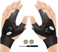 FILOWA Gifts for Men Flashlight Gloves Outdoor LED Light Fishing Gloves Fingerless Gadgets Christmas's Day Gift for Boy Friend,Unique Birthday Gift for Him, for Dad,Husband