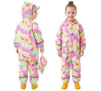 FILOWA Girl All in One Raincoat One-piece Puddle Suit, 3-5 Years, Pink